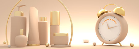 Cosmetology body care concept. 3D rendering