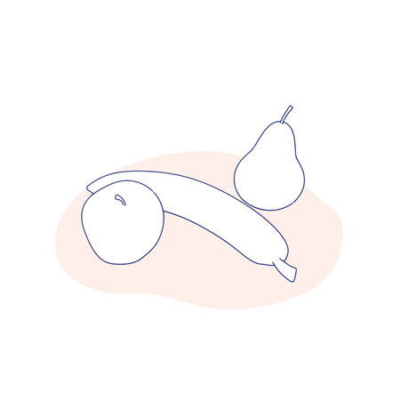 Healthy nutrition concept. Sketch of fruitsのイラスト素材