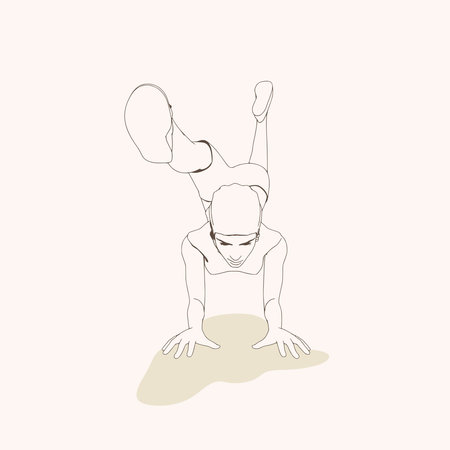 Healthy lifestyle concept. Young sporty woman posingのイラスト素材