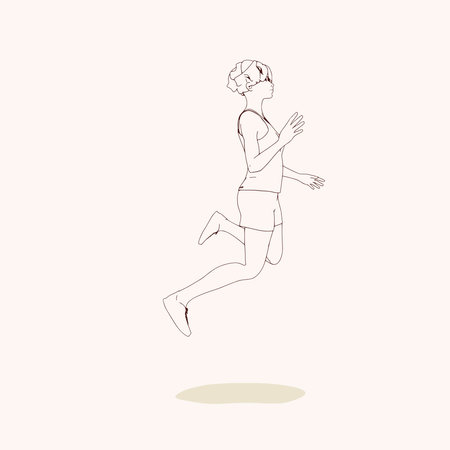 Healthy lifestyle concept. Young sporty woman posingのイラスト素材