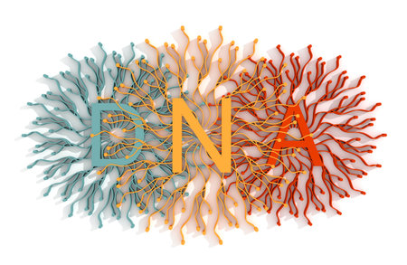 Biochemistry and medicine concept. DNA acronym. 3D renderingの写真素材
