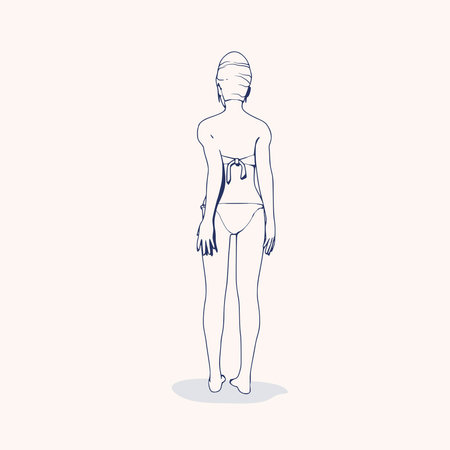 Sexy woman silhouette. Health and fashion concept. Adult female wearing bikiniのイラスト素材