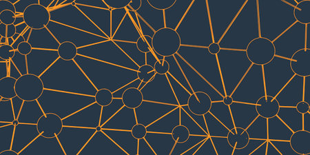 Lines with dots connected style technology background