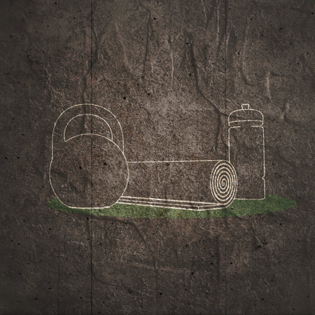 Fitness equipment for healthy lifestyle and wellbeing. 3D renderingの写真素材