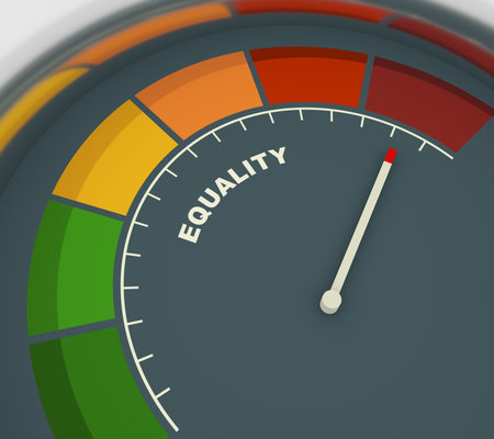 Equality level measuring. Infographics illustration. 3D renderingの写真素材