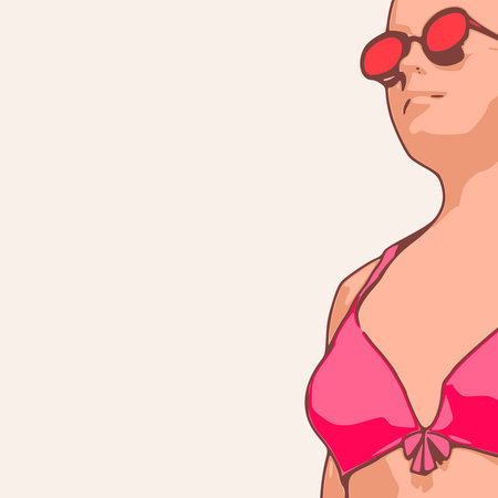 Sexy woman silhouette. Health and fashion concept. Adult female wearing bikiniのイラスト素材