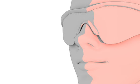 Woman head silhouette. Lady wearing sunglasses. 3D renderingの写真素材