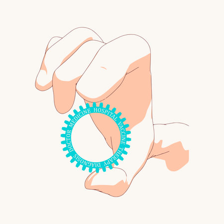 Medical words list on gearのイラスト素材