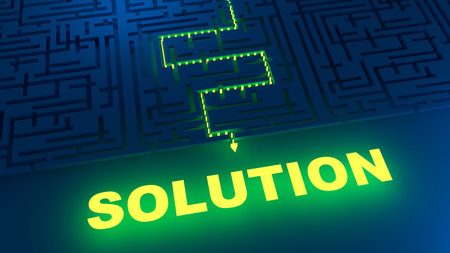 Solution finding concept. 3D rendering