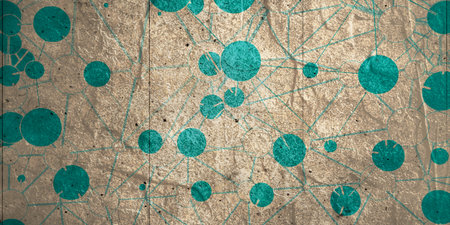 Lines with dots connected style technology background