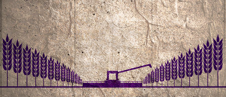 Concept of agricultural machine harvestingの写真素材