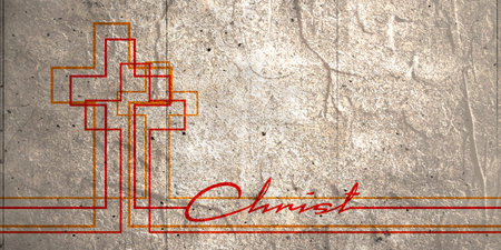 Religion concept illustration. horizontal bannerの写真素材