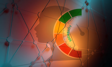 Neurodiversity concept. Abstract level indicator. Colorful infographic gauge element.