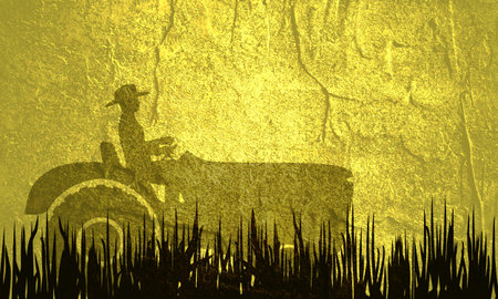 Agriculture and agricultural machinery conceptual banner.の写真素材