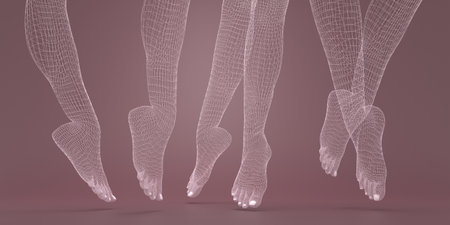 Beautiful female legs from different directions. 3D renderingの写真素材