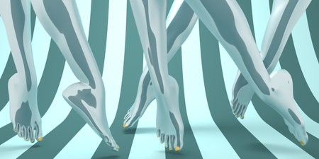 Beautiful female legs from different directions. 3D renderingの写真素材