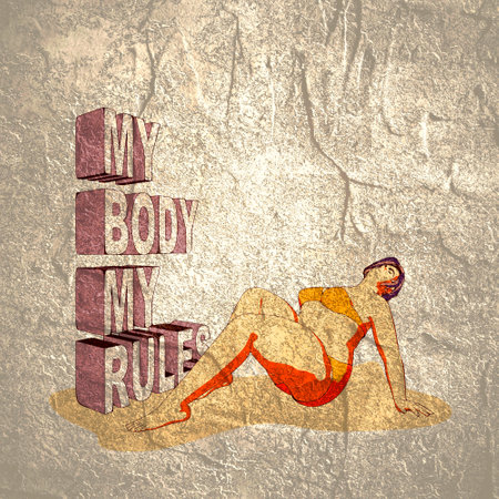 Concept of body positivity and love for your body.の写真素材