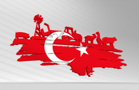 Ecology and farming concept. 3D renderingの写真素材