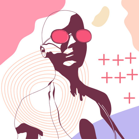 Sexy woman silhouette. Health and fashion concept. Adult female wearing bikiniのイラスト素材