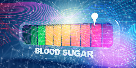 Diabetes risk concept. Blood sugar level measuring. Abstract scale. 3D rendering