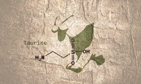 Skeletal formula of taurine. Amino acid molecule.