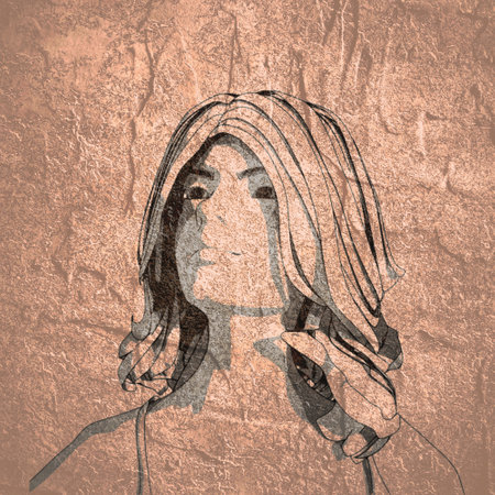 Woman head silhouette.の写真素材