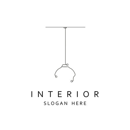 Thin line ceiling light iconのイラスト素材