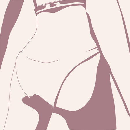 Beautiful sexy fitness girl. Pretty fit woman posing. Back viewのイラスト素材