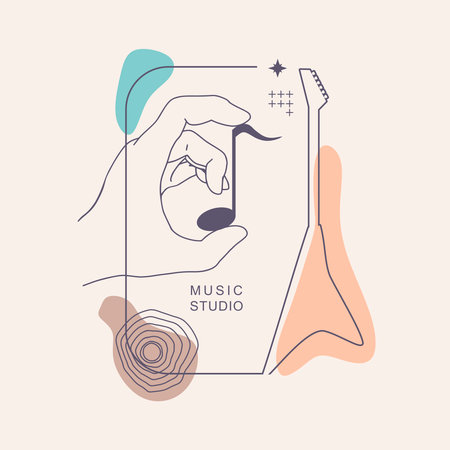 Guitar simple icon for branding, music app and shopのイラスト素材