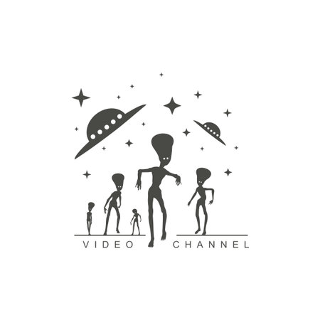 Monsters attack. Modern futuristic abstract emblemのイラスト素材