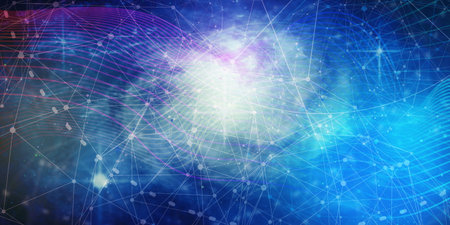 Technology, chemistry and science banner design template. Molecule and communication pattern....