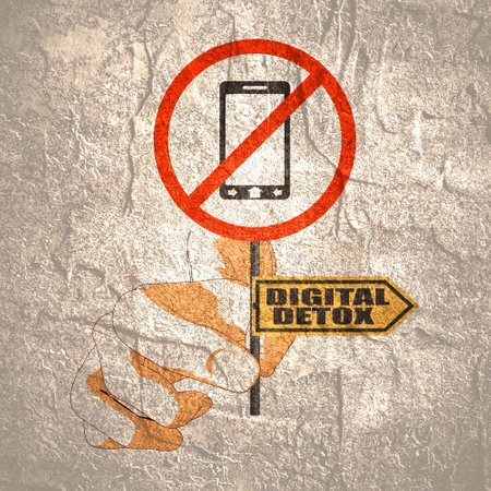 Digital detox concept. Abstract street signの写真素材
