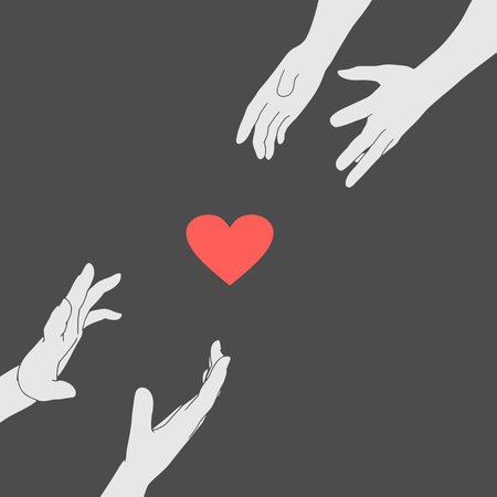 Close up body part. Helping handsのイラスト素材