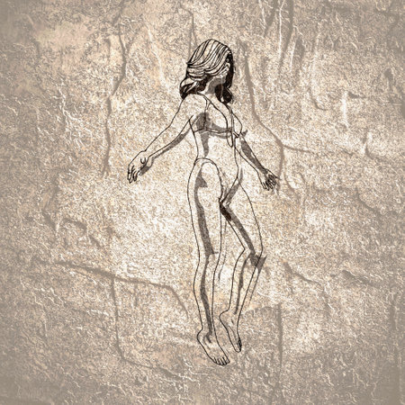 Sexy woman silhouette. Health and fashion concept. Adult female wearing bikiniの写真素材