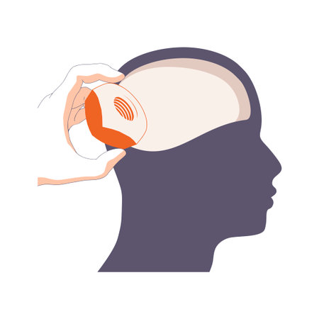 Human head silhouette. Intelligence and knowledge development concept.のイラスト素材