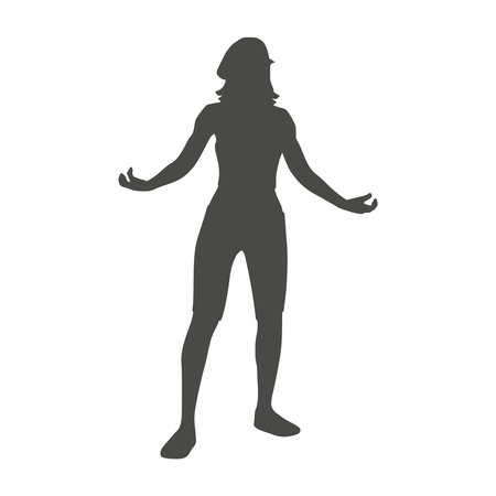 Healthy lifestyle concept. Young sporty woman posingのイラスト素材