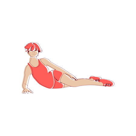 Healthy lifestyle concept. Young sporty woman posingのイラスト素材
