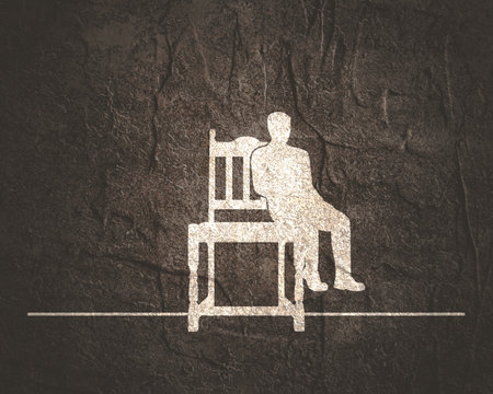 Chair icon. Furniture production emblem.の写真素材