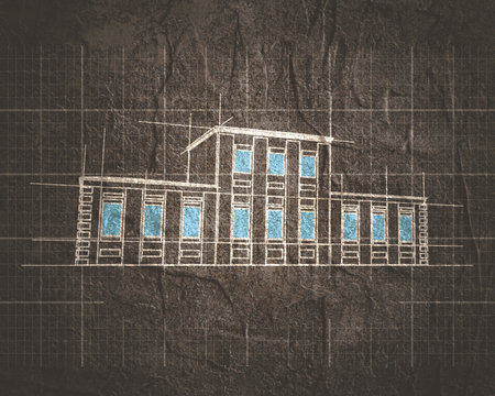 View of an old building. House exterior. City streetの写真素材