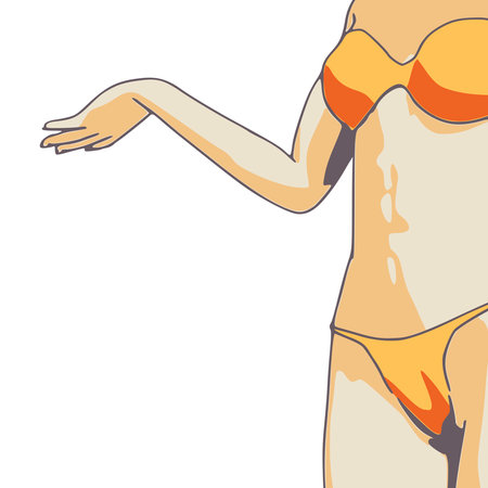 Sexy woman silhouette. Health and fashion concept. Adult female wearing bikiniのイラスト素材