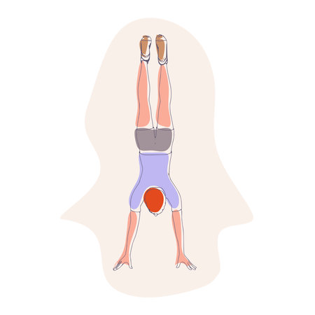 Healthy lifestyle concept. Young sporty woman posingのイラスト素材