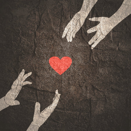 Close up body part. Helping handsの写真素材