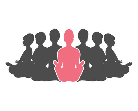 Women yoga illustration. Health care conceptのイラスト素材