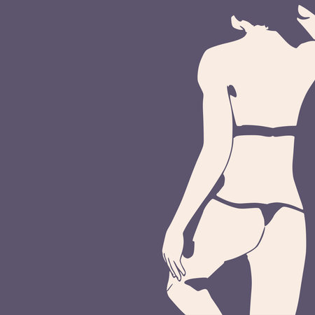 Sexy woman silhouette. Health and fashion concept. Adult female wearing bikiniのイラスト素材
