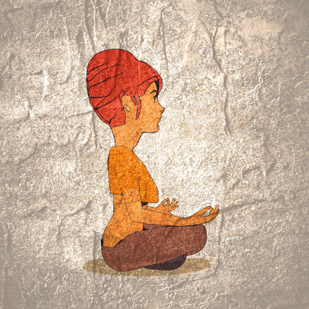 Woman yoga illustration. Health care conceptの写真素材