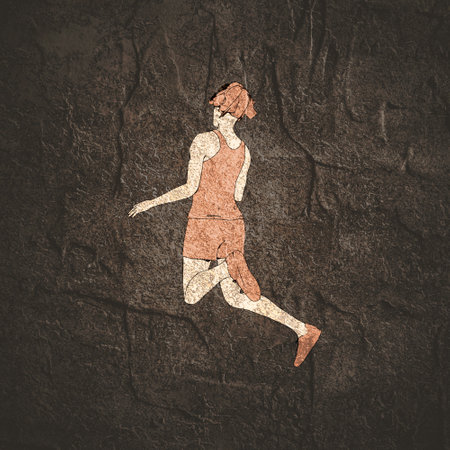 Healthy lifestyle concept. Young sporty woman posingの写真素材