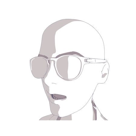 Silhouette of a female head.のイラスト素材