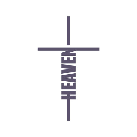 Illustration with the word heaven forming a crucifix.のイラスト素材