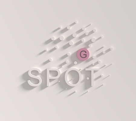 Spot-g text symbol. Minimalistic style illustration. 3D renderingの写真素材