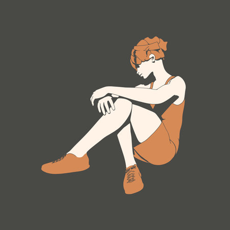 Healthy lifestyle concept. Young sporty woman posingのイラスト素材